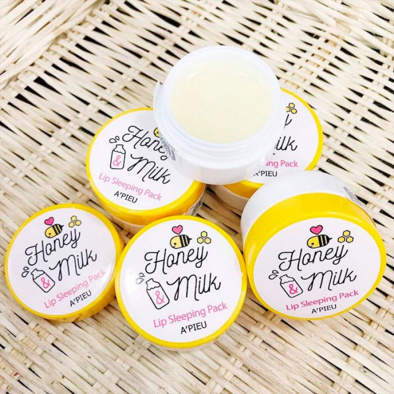 Ночная увлажняющая маска для губ A'PIEU Honey and Milk Lip Sleeping Pack - 7гр