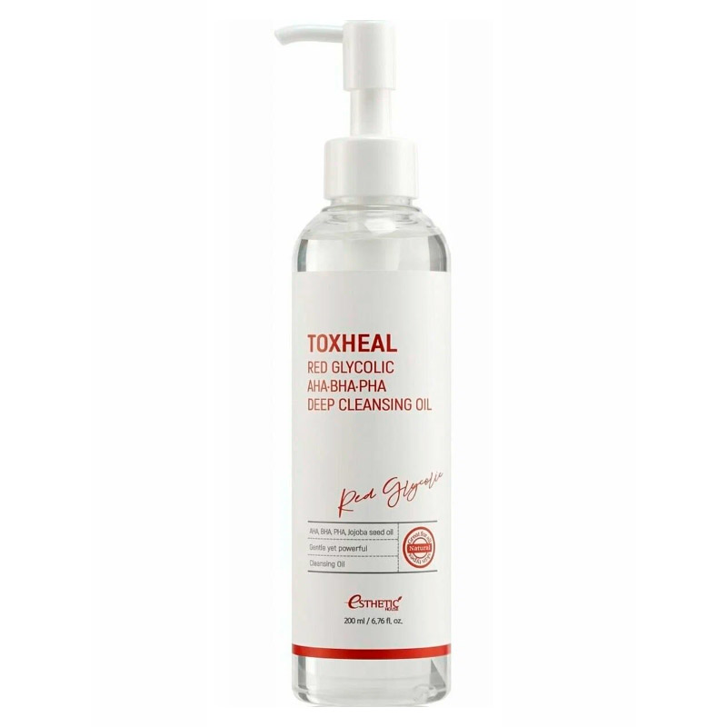 Гидрофильное масло ESTHETIC HOUSE Toxheal Red Glycolic AHA BHA PHA Deep Cleansing Oil 200 мл