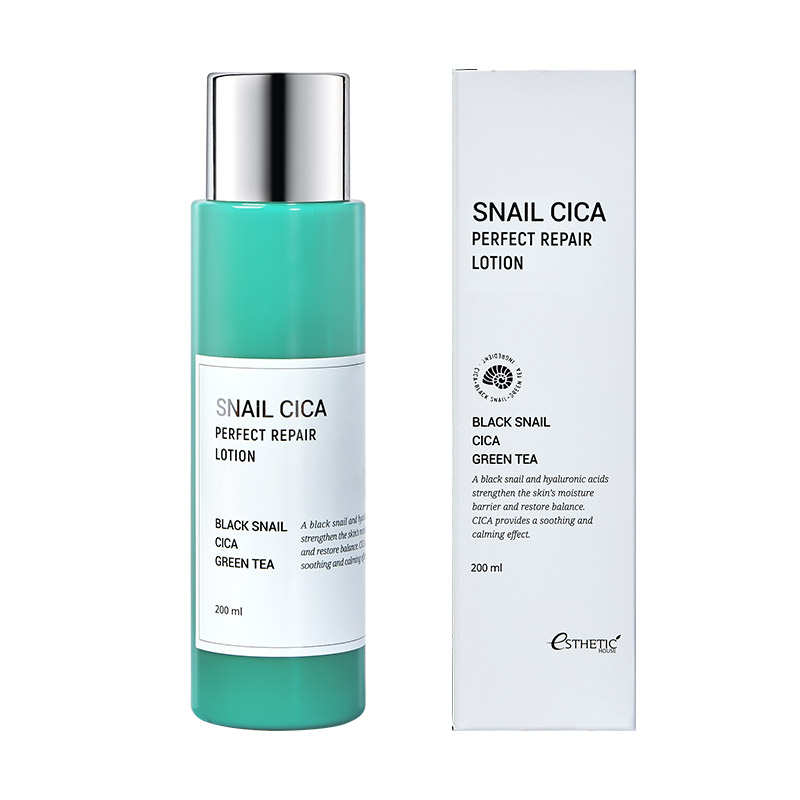 Восстанавливающий лосьон с муцином улитки и центеллой ESTHETIC HOUSE Snail Cica Perfect Repair Lotion 200 мл