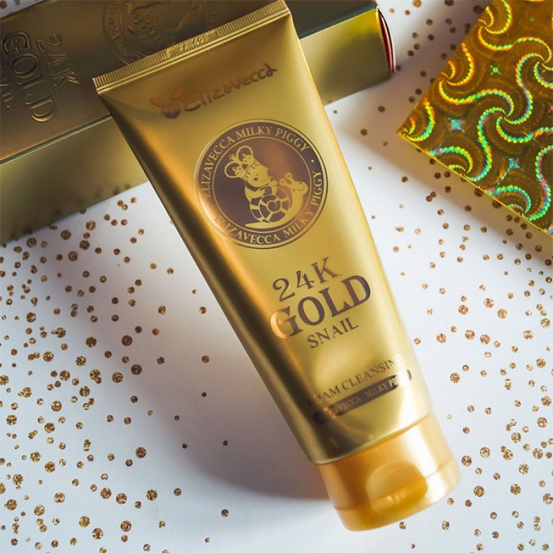 Пенка для умывания с муцином улитки и золотом Elizavecca 24k Gold Snail Cleansing Foam 180 мл