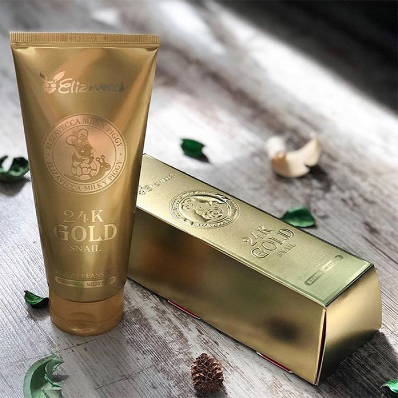 Пенка для умывания с муцином улитки и золотом Elizavecca 24k Gold Snail Cleansing Foam 180 мл