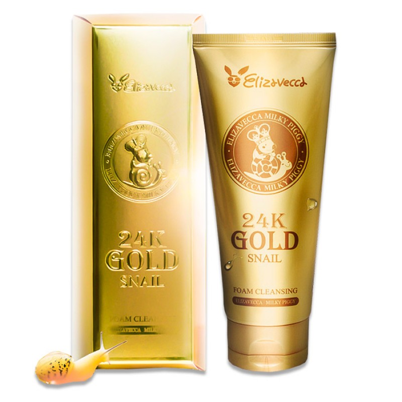 Пенка для умывания с муцином улитки и золотом Elizavecca 24k Gold Snail Cleansing Foam 180 мл