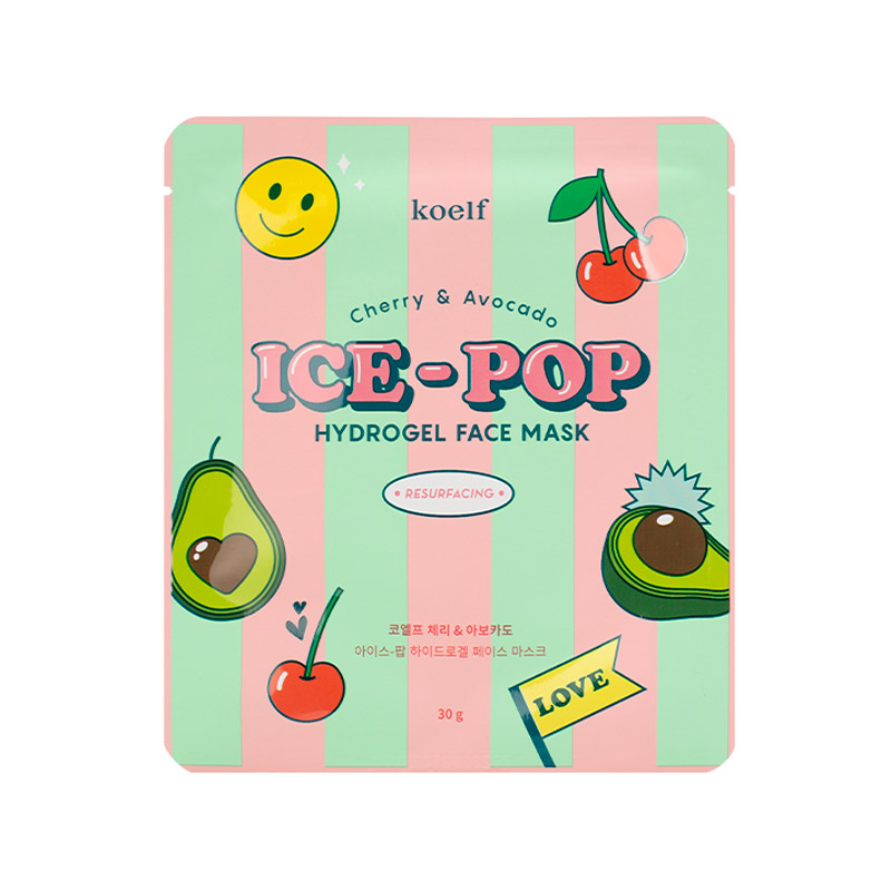 Гидрогелевая маска для лица с авокадо KOELF Cherry Avocado Ice-Pop Hydrogel Face Mask 30 гр Гидрогелевая маска для лица с авокадо KOELF Cherry Avocado Ice-Pop Hydrogel Face Mask 30 гр