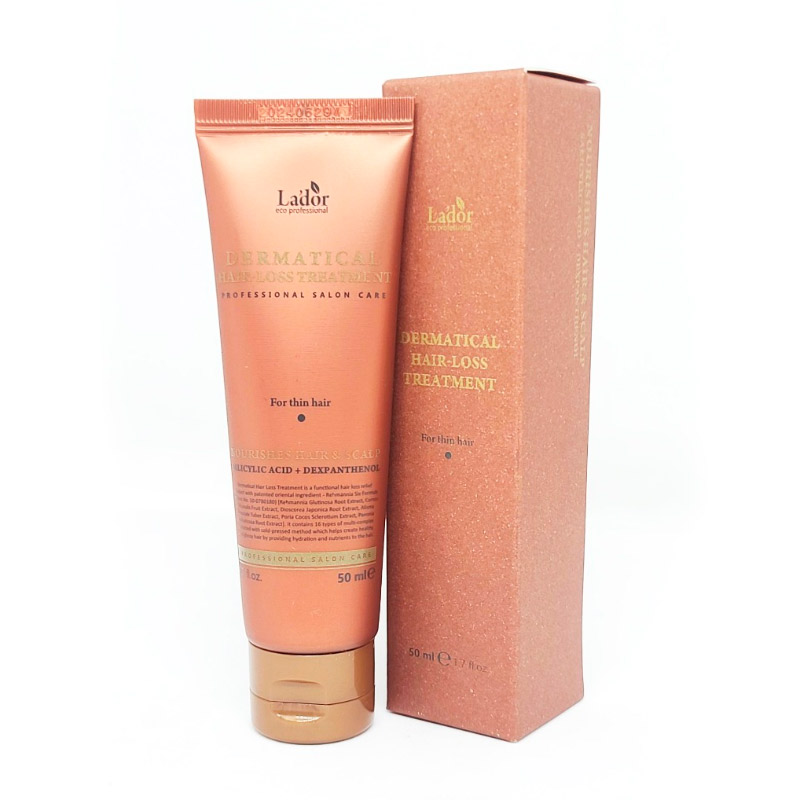 Миниатюра укрепляющей маски для волос Lador Dermatical Hair Loss Treatment Thin Hair 50 мл