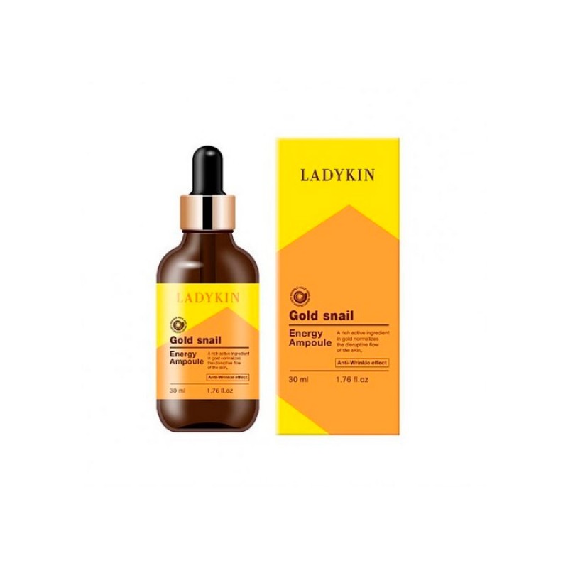 Сыворотка с золотом и муцином улитки LADYKIN Gold Snail Energy Ampoule - 30 мл