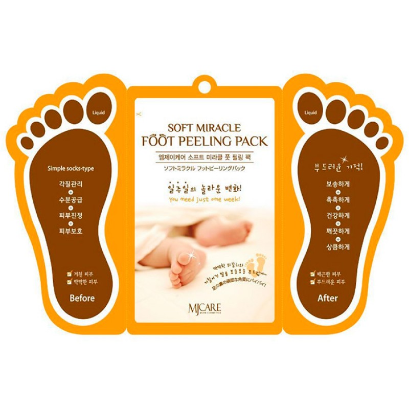 Пилинг-носочки для ног MIJIN Soft Miracle Foot Peeling Pack - 15ml*2 Пилинг-носочки для ног MIJIN Soft Miracle Foot Peeling Pack - 15ml*2
