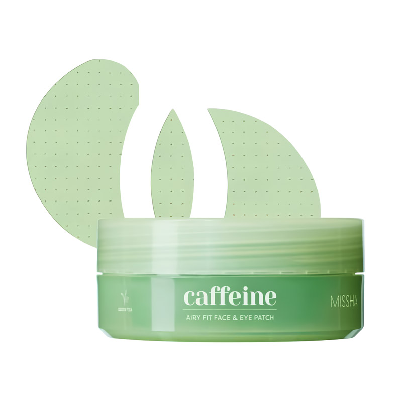 Гидрогелевые патчи с кофеином для глаз MISSHA Airy Fit Caffeine Depuffing Face Eye Patch 60 шт
