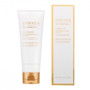 Пенка для умывания с муцином улитки MISSHA Super Aqua Cell Renew Snail Cleansing Foam - 100 мл.