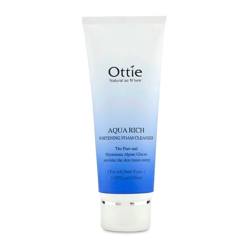 Увлажняющая осветляющая пенка для умывания OTTIE Aqua Rich Whitening Foam Cleanser - 150ml