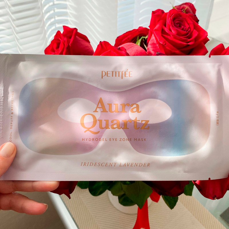 Гидрогелевая маска для области вокруг глаз Petitfee Aura Quartz Hydrogel Eye Zone Mask Iridescent Lavender 1 шт