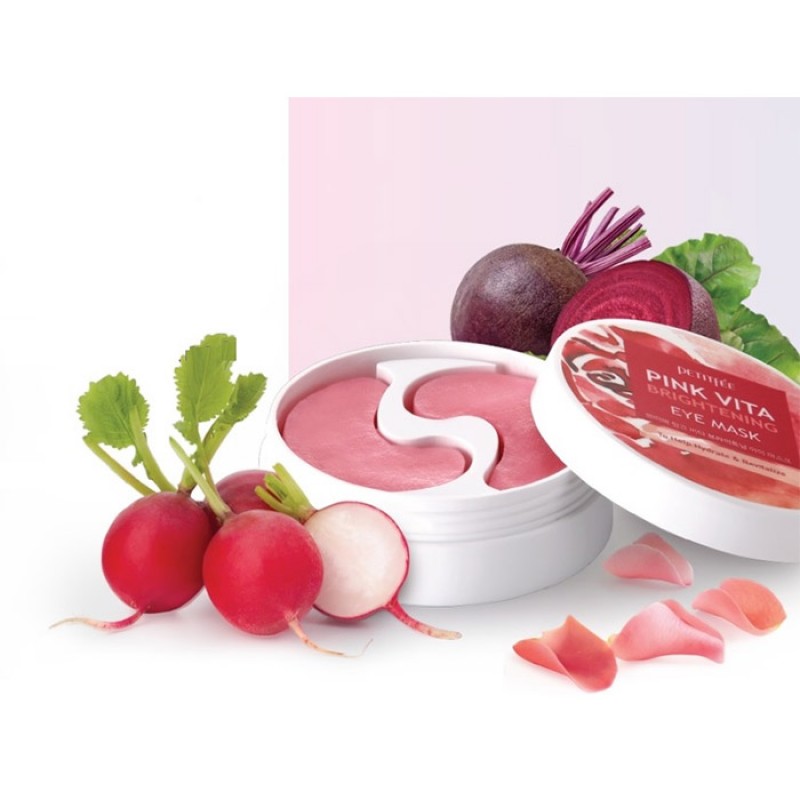 Осветляющие тканевые патчи для глаз PETITFEE Pink Vita Brightening Eye Mask - 30 пар