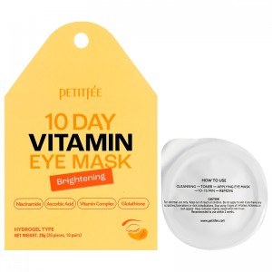 Освежающие гидрогелевые патчи для глаз Petitfee 10Day Vitamin Eye Mask Brightening 20шт