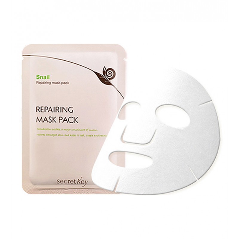 Восстанавливающая тканевая маска с муцином улитки SECRET KEY Snail + EGF Repairing Mask Pack - 20g