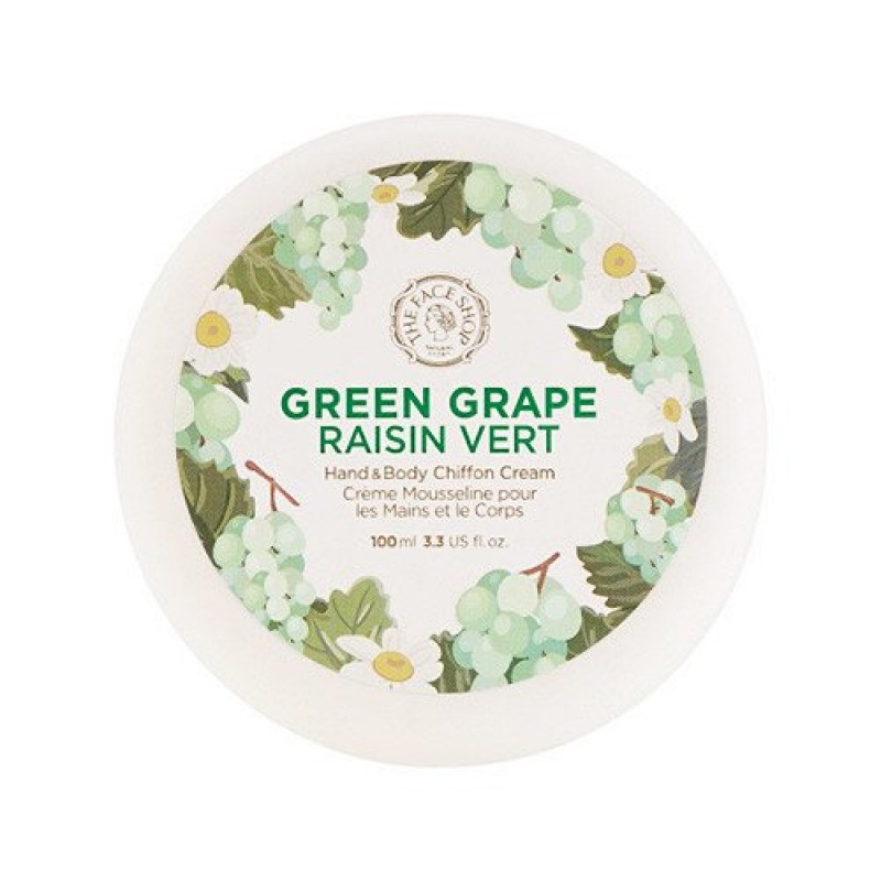 Крем для рук и тела с виноградом THE FACE SHOP Hand & Body Shiffon Cream Green Grape - 100ml