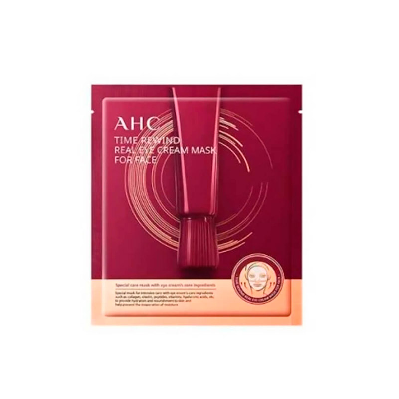 Омолаживающая пептидная тканевая крем-маска AHC Time Rewind Real Eye Cream Mask For Face 15гр
