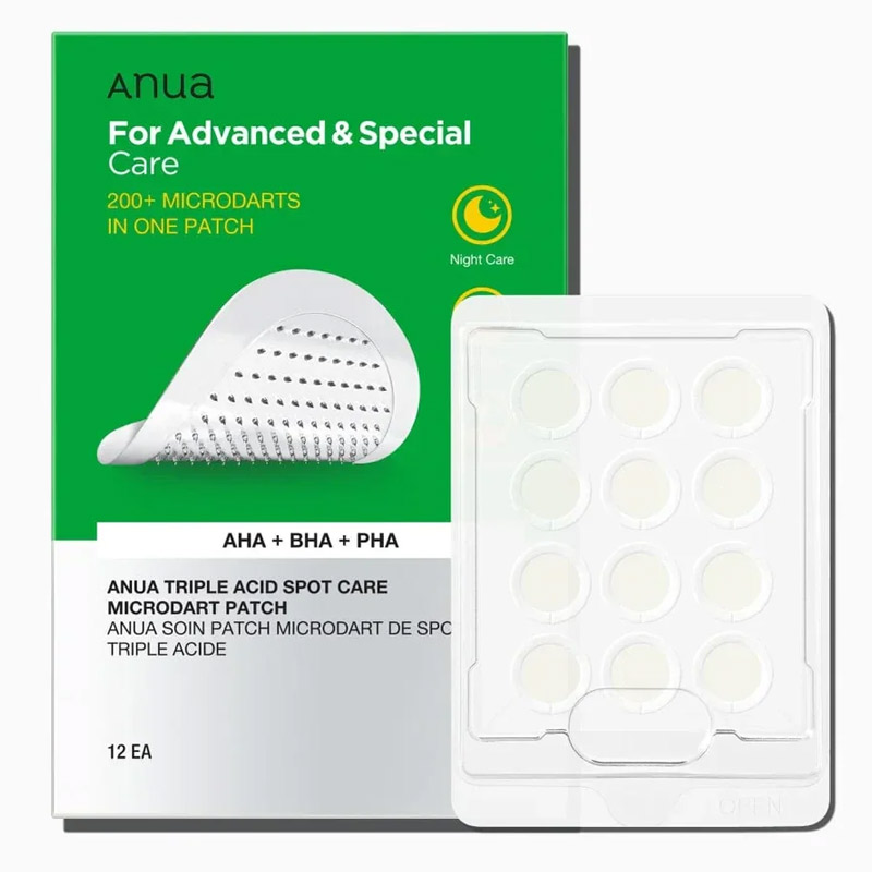 Патчи от прыщей с кислотами и микроиглами Anua Triple Acid Spot Care Microdart Patch 12шт