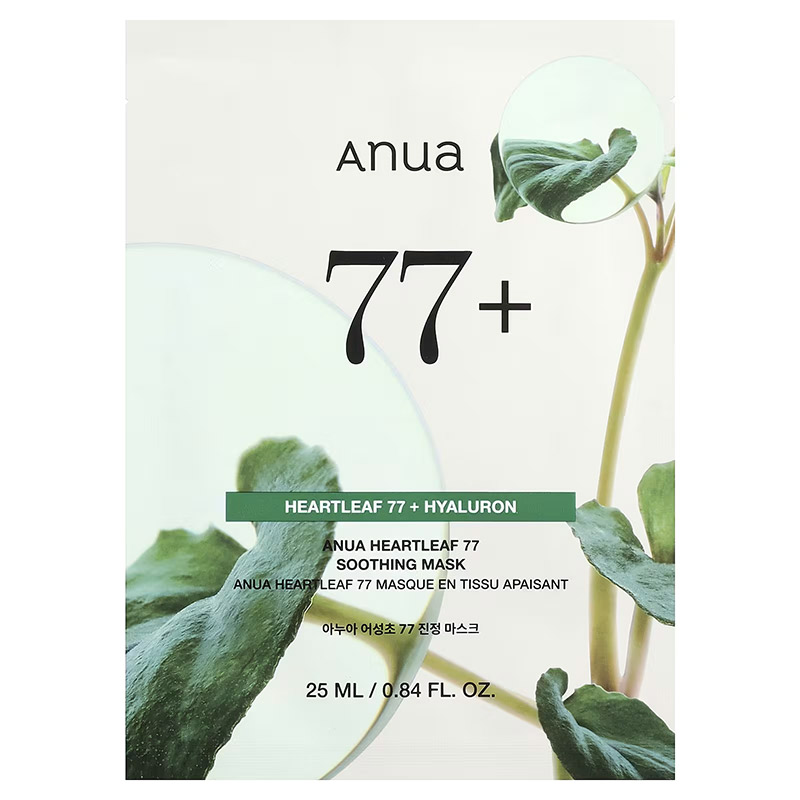 Успокаивающая тканевая маска на основе хауттюйнии Anua Heartleaf 77 Soothing Sheet Mask 25мл