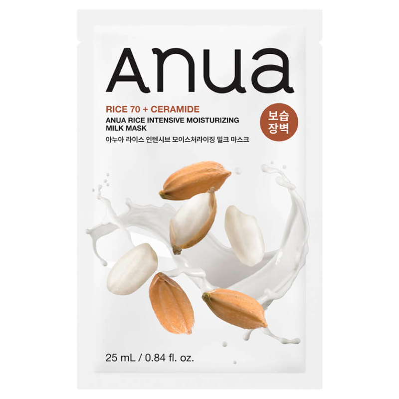 Интенсивно увлажняющая тканевая маска Anua Rice 70 Intensive Moisturizing Milk Mask 25 мл