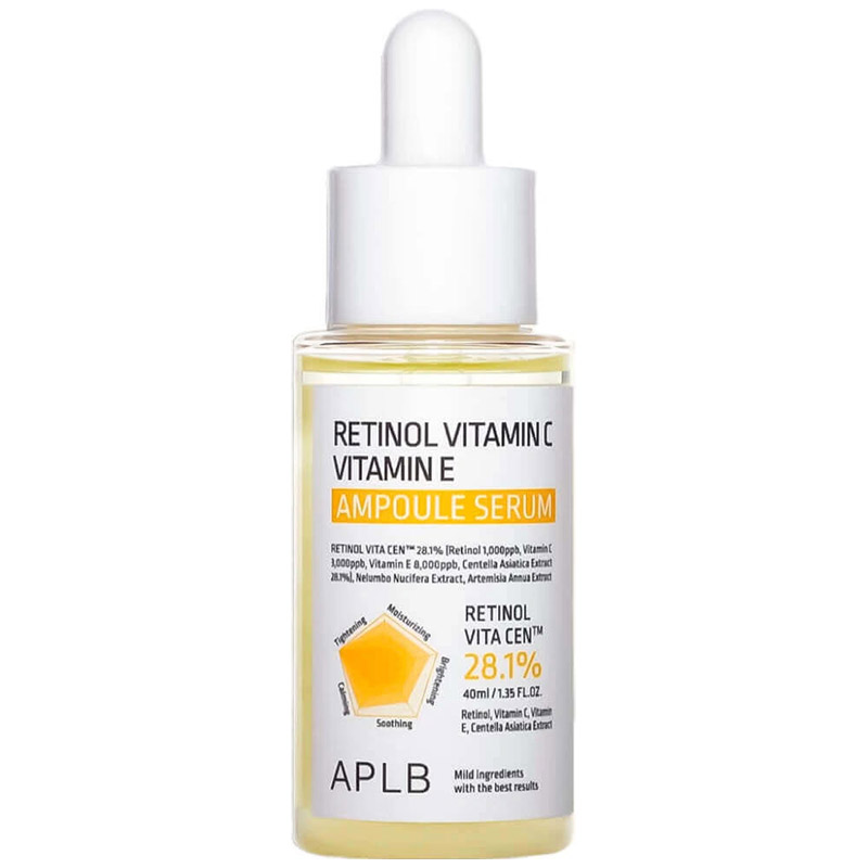 Укрепляющая ампульная сыворотка с ретинолом APLB Retinol Vitamin C Vitamin E Ampoule Serum 40мл