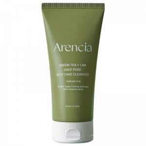 Очищающая пенка с кислотами Arencia Green Tea LHA Deep Pore Rice Cake Cleanser 150 мл