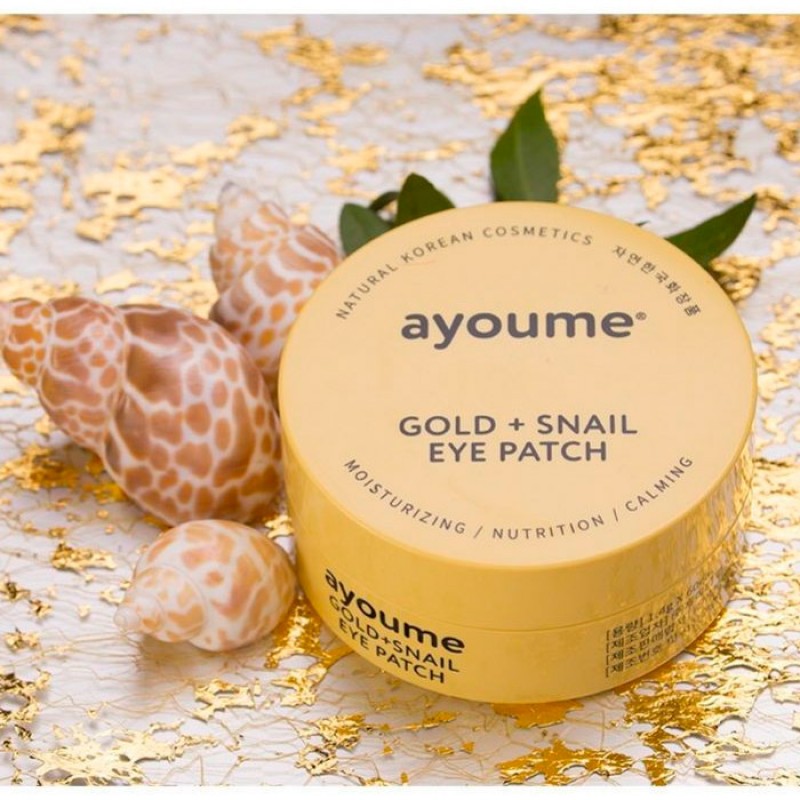 Патчи для глаз с золотом и улиточным муцином AYOUME Gold Snail Eye Patch - 60 шт