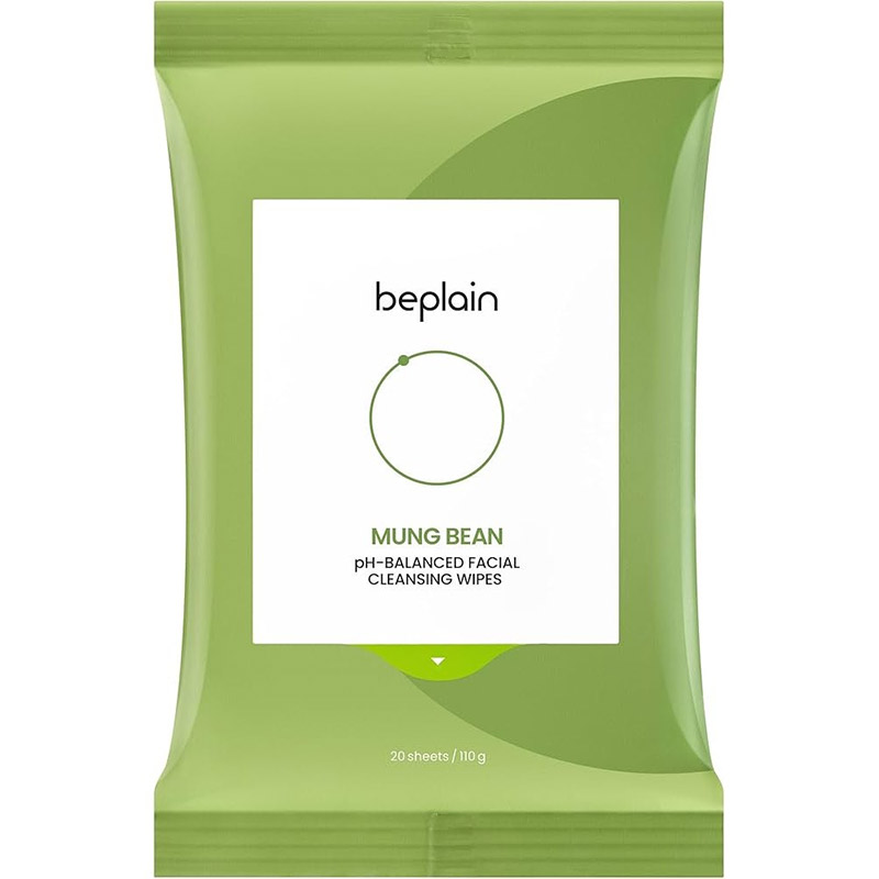 Салфетки для снятия макияжа с бобами маш beplain Mung Bean pH-Balanced Facial Cleansing Wipes 20шт