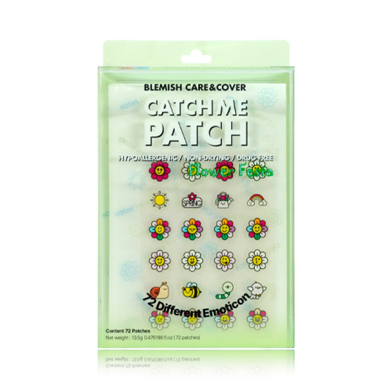 Патчи для лица против несовершенств CATCH ME PATCH Blemish Care Cover Flower Festa 72шт
