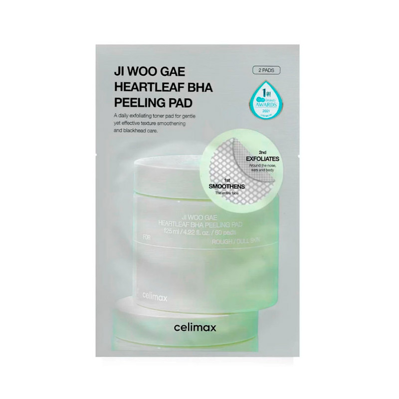 Пилинг-пэды с BHA-кислотой Celimax Ji Woo Gae Heartleaf BHA Peelind Pad 2шт