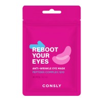 Патчи тканевые антивозрастные Consly Eyes Reboot Peptides Q10 Anti-Wrinkle Eye Mask 30шт