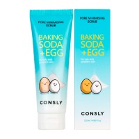 Скраб для лица с содой и яичным белком Consly Baking Soda Egg Pore Minimising Scrub 120мл