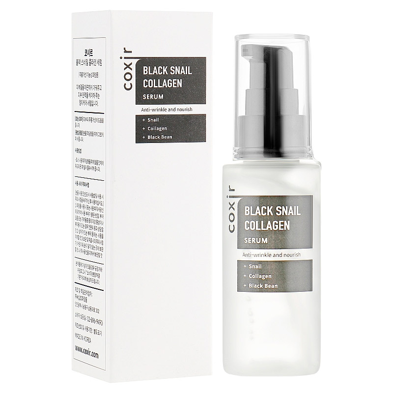 Антивозрастная сыворотка с улиточным муцином Coxir Black Snail Collagen Serum 50 мл Антивозрастная сыворотка с улиточным муцином Coxir Black Snail Collagen Serum 50 мл