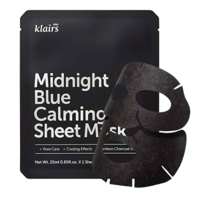Успокаивающая тканевая маска с охлаждающим эффектом Dear, Klairs Midnight Blue Calming Sheet Mask 25мл Успокаивающая тканевая маска с охлаждающим эффектом Dear, Klairs Midnight Blue Calming Sheet Mask 25мл