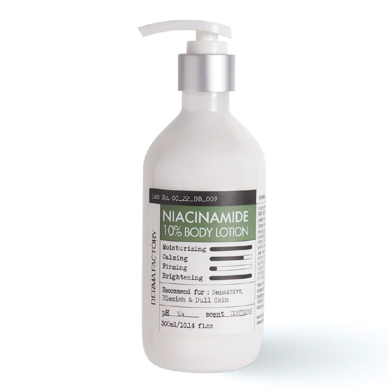Лосьон для тела с ниацинамидом Derma Factory Niacinamide 10 Body Lotion 300мл Лосьон для тела с ниацинамидом Derma Factory Niacinamide 10 Body Lotion 300мл