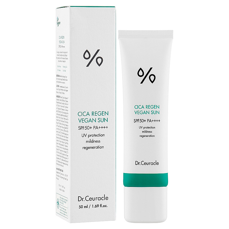 Солнцезащитный веганский крем с центеллой Dr Ceuracle Cica Vegan Sun Gel SPF 50 PA++++ 50 мл