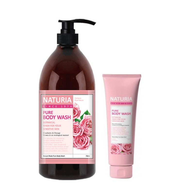 Гель для душа с розой EVAS Naturia Pure Body Wash Rose and Rosemary - 100/750 мл