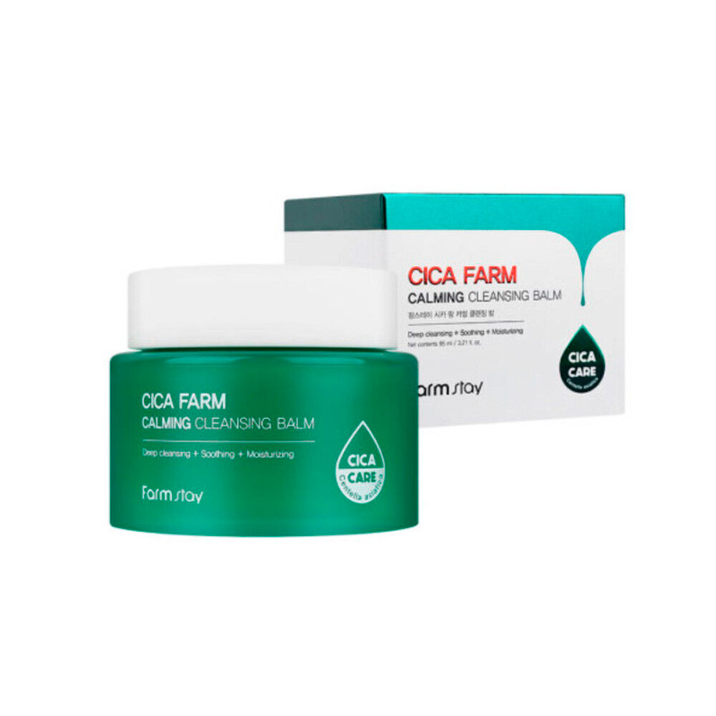 Гидрофильный бальзам с центеллой FarmStay Cica Farm Calming Cleansing Balm 95 мл Гидрофильный бальзам с центеллой FarmStay Cica Farm Calming Cleansing Balm 95 мл