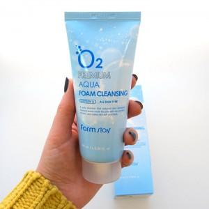 Пенка для умывания FARM STAY O2 Premium Aqua Foam Cleansing - 100 мл