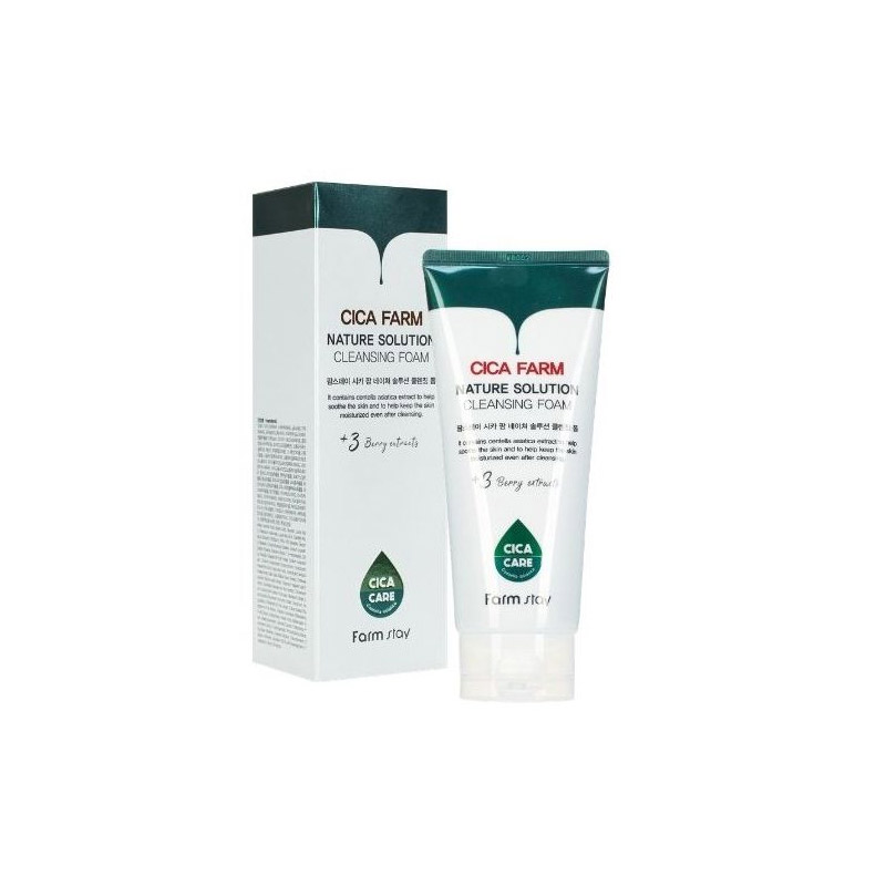 Пенка для умывания с центеллой азиатской FARMSTAY Cica Farm Nature Solution Cleansing Foam 180 мл