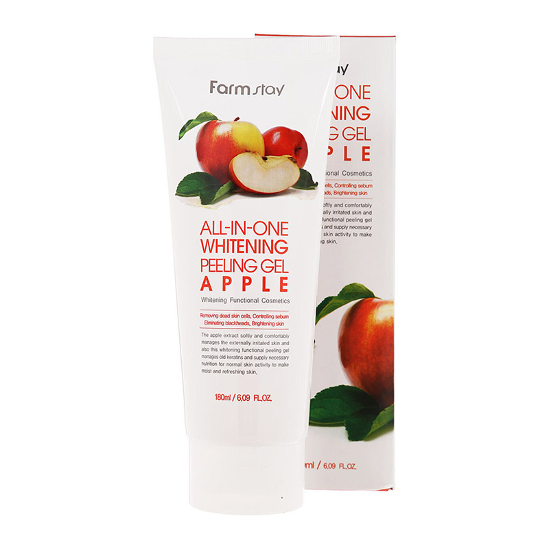 Осветляющий пилинг-гель с экстрактом яблока FARMSTAY All-In-One Whitening Peeling Gel Apple 180мл