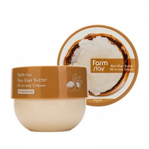 Питательный крем-баттер для тела с маслом ши FarmStay Real Shea Butter All-In-One Cream 300 мл