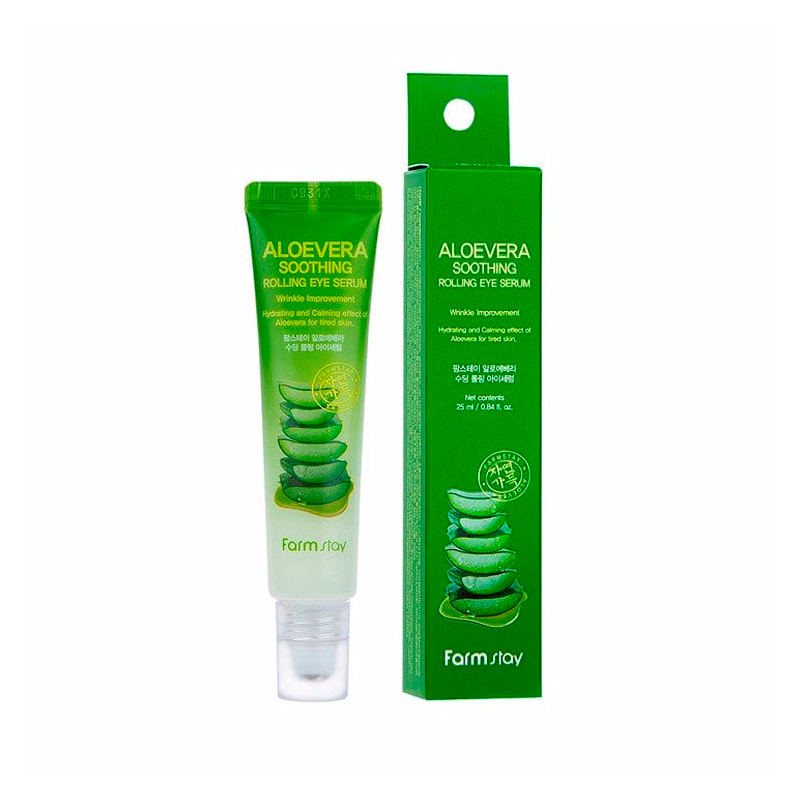 Увлажняющая сыворотка-роллер для кожи вокруг глаз с алое FARMSTAY Aloevera Soothing Rolling Eye Serum 25мл Увлажняющая сыворотка-роллер для кожи вокруг глаз с алое FARMSTAY Aloevera Soothing Rolling Eye Serum 25мл