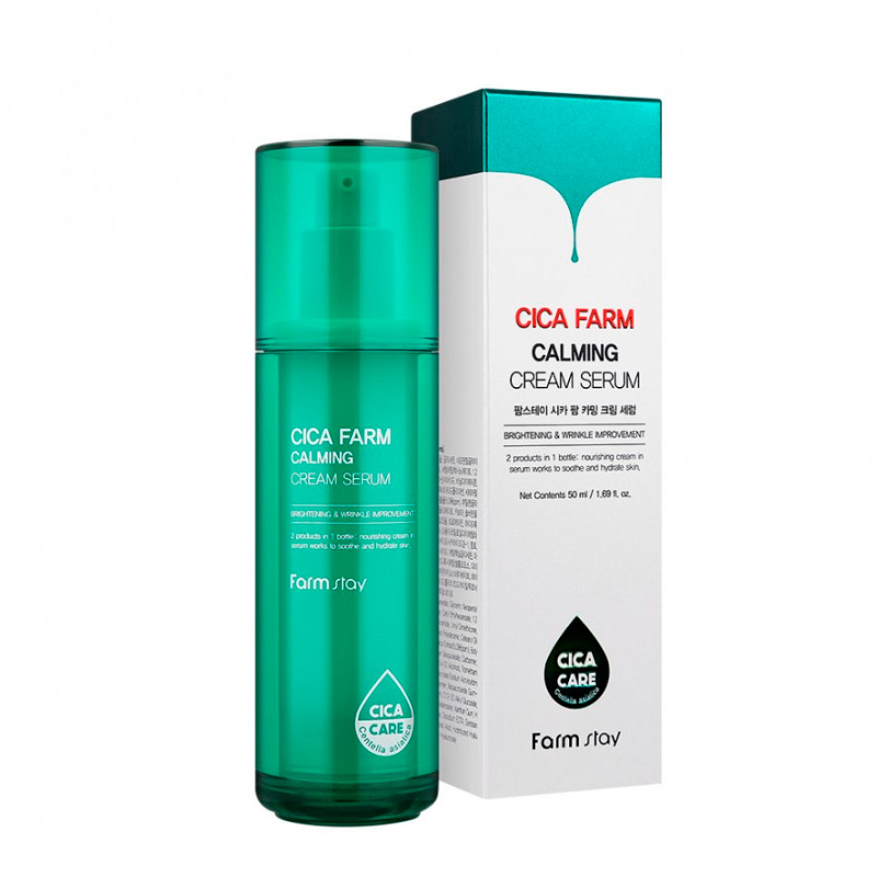 Успокаивающая крем-сыворотка FARMSTAY Cica Farm Calming Cream Serum 50мл Успокаивающая крем-сыворотка FARMSTAY Cica Farm Calming Cream Serum 50мл