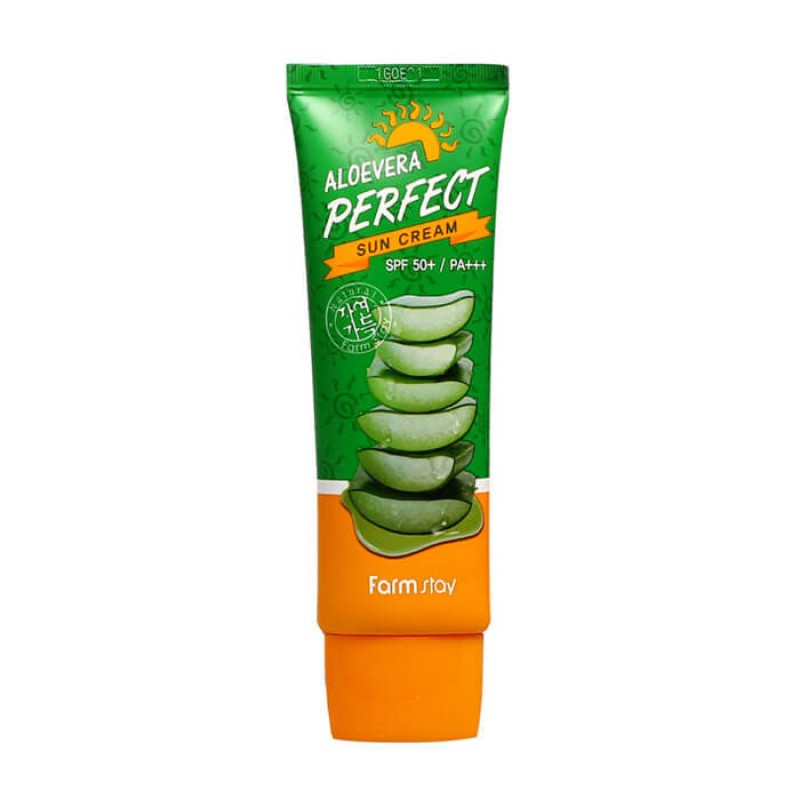 Солнцезащитный крем с алоэ FARM STAY Aloevera Perfect Sun Cream SPF50+ PA+++  70 мл