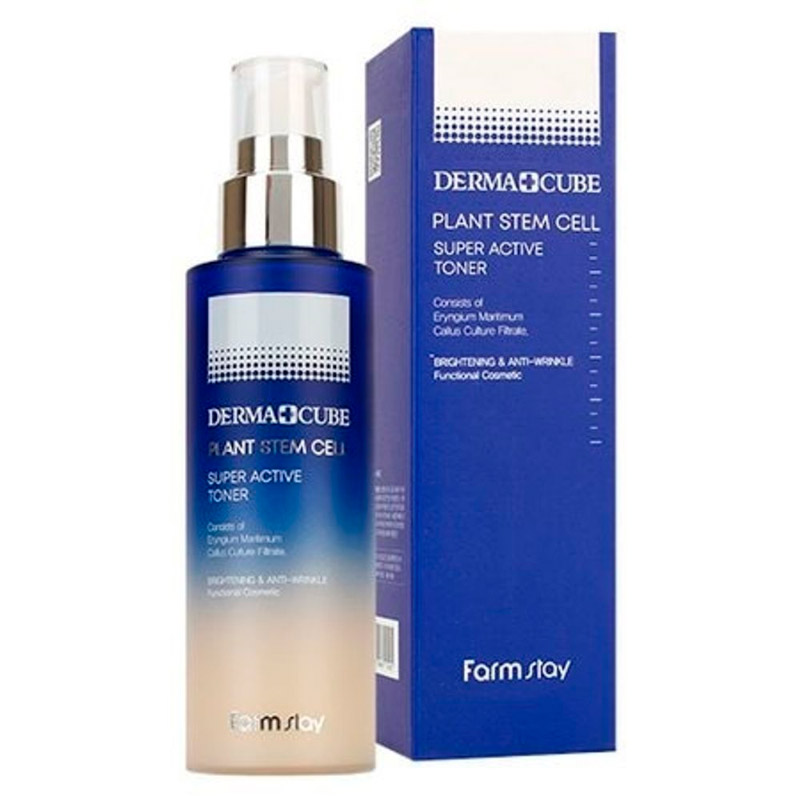 Тонер с лифтинг-эффектом FarmStay Derma Cube Plant Stem Cell Super Active Toner 200 мл Тонер с лифтинг-эффектом FarmStay Derma Cube Plant Stem Cell Super Active Toner 200 мл