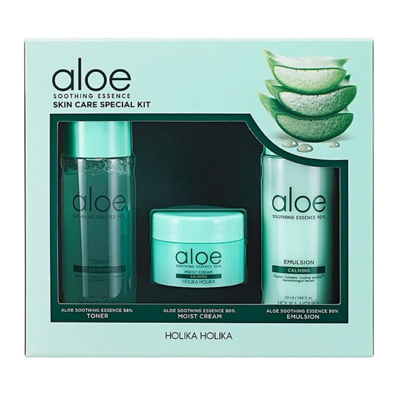 Увлажняющий набор для лица HOLIKA HOLIKA Aloe Soothing Essence Skin Care Special Kit - 50/50/20 мл