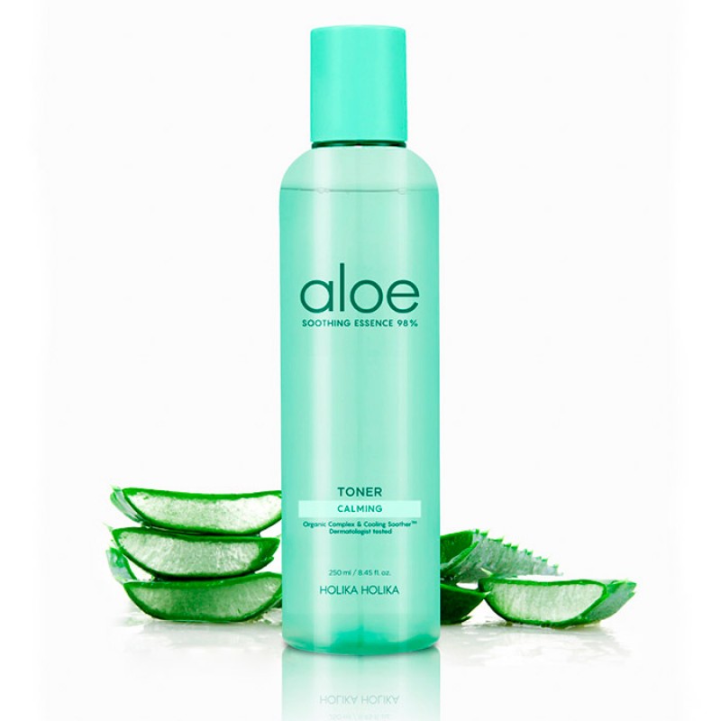 Успокаивающий тонер с алоэ вера HOLIKA HOLIKA Aloe Soothing Essence 98% Calming Toner - 250 мл.