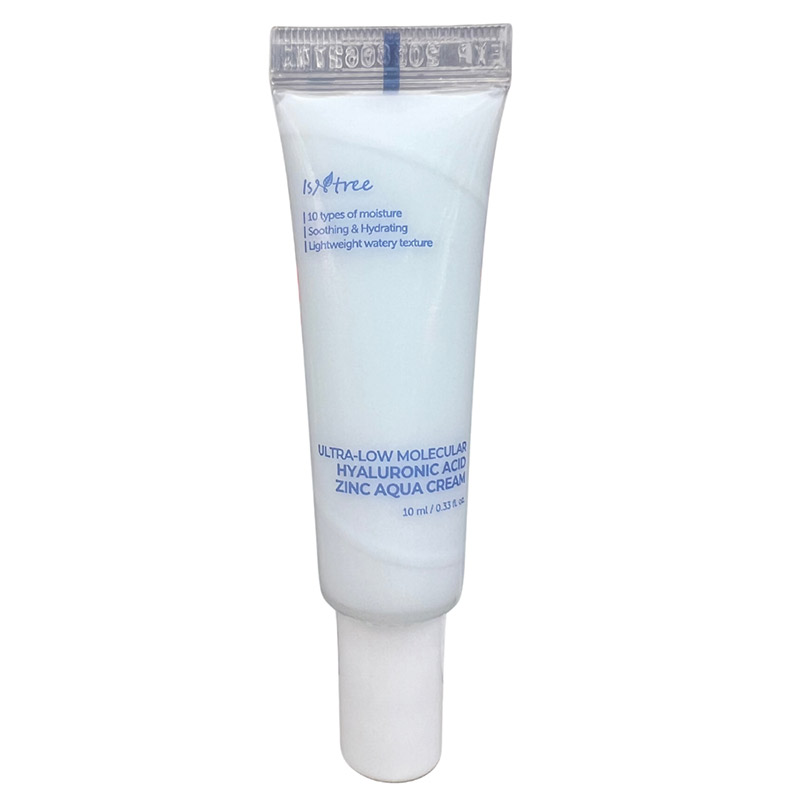 Миниатюра увлажняющего крема для сужения пор IsNtree Ultra-low Molecular Hyaluronic Acid Zinc Aqua Cream 10мл