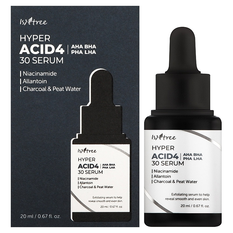 Пилинг-сыворотка с комплексом кислот IsNtree Hyper Acid4 AHA BHA PHA LHA 30 Serum 20мл Пилинг-сыворотка с комплексом кислот IsNtree Hyper Acid4 AHA BHA PHA LHA 30 Serum 20мл