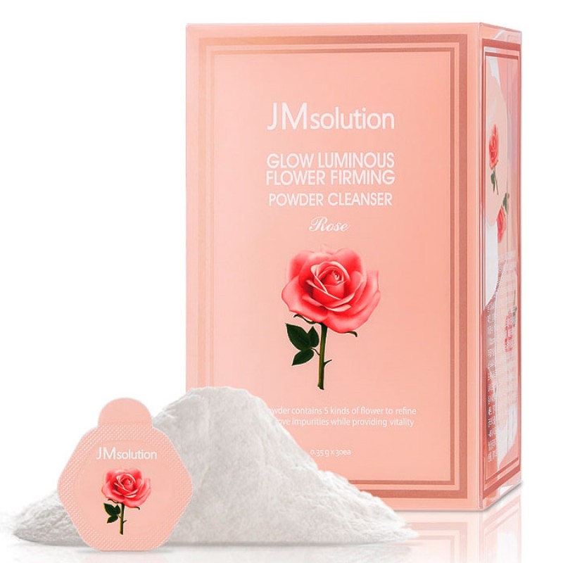 Энзимная пудра с розовой водой JM Solution Glow Luminious Flower Firming Powder Cleanser Rose