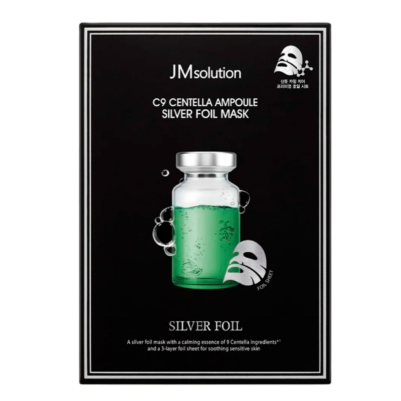 Ампульная маска с серебром и центеллой JMsolution C9 Centella Ampoule Silver Foil Mask 35мл